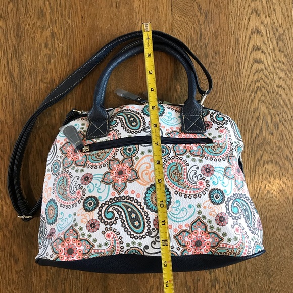 Stone & Co Paisley Printed Leather Large Satchel - Picture 3 of 8